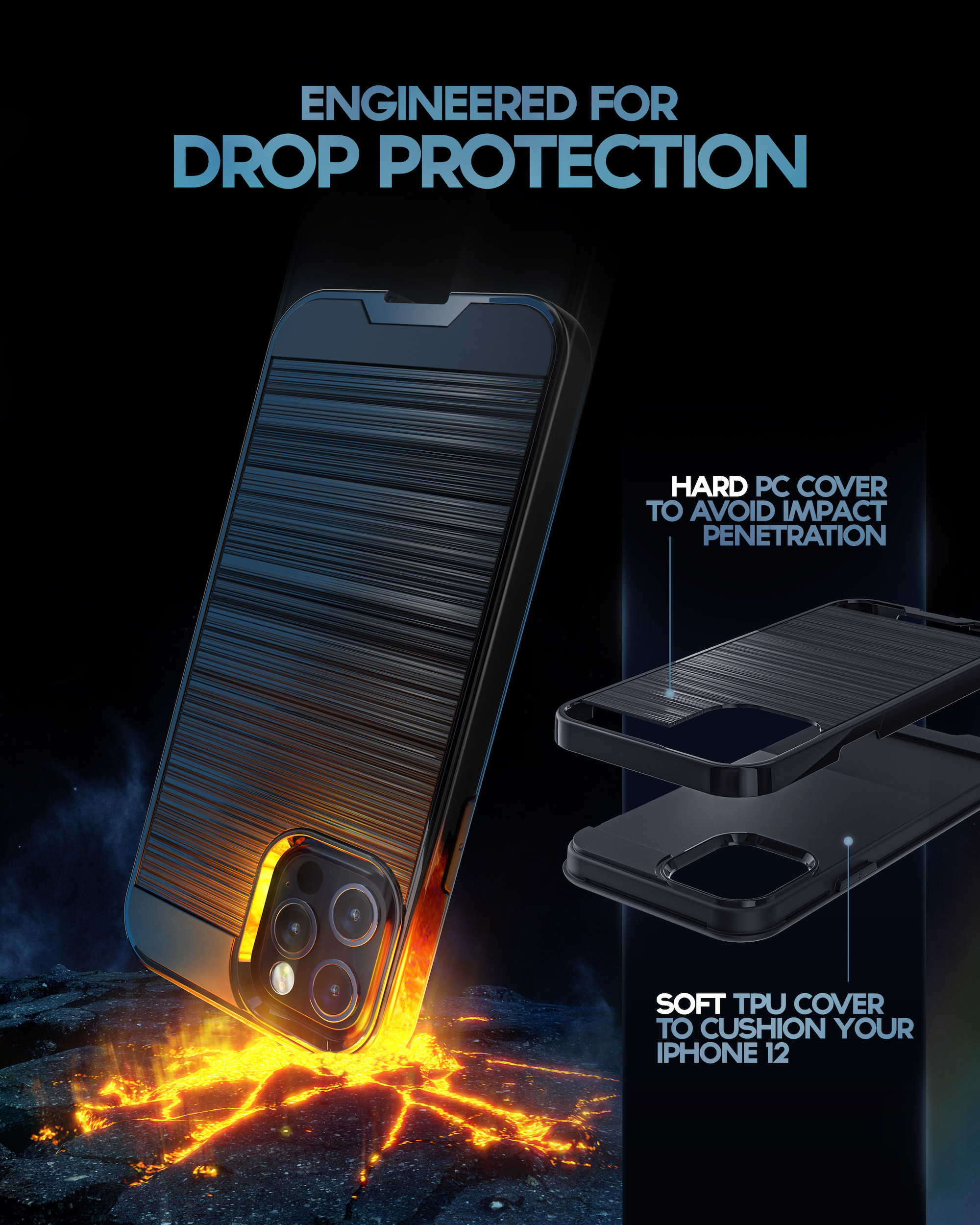 MANINAM iphone 12 Case image drop protection
