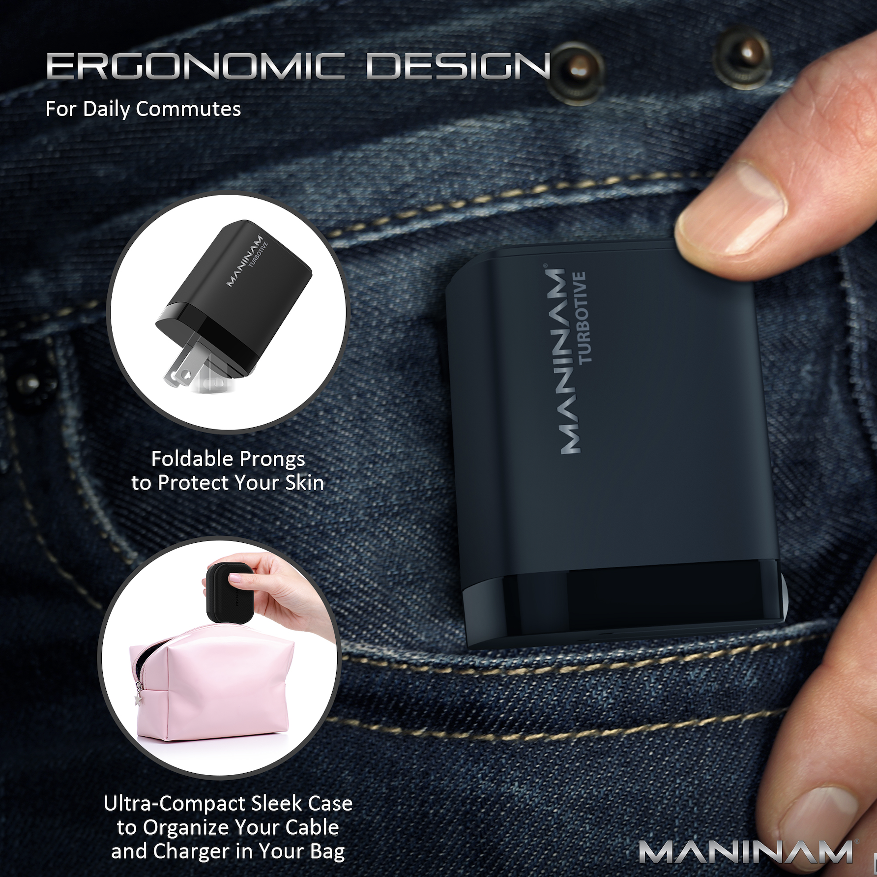 MANINAM iphone 12 wall charger compact