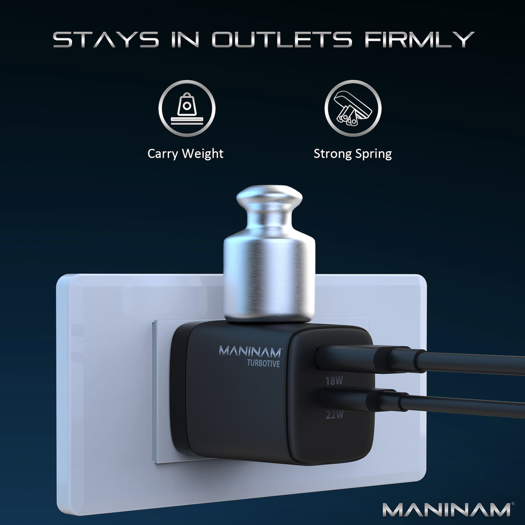 MANINAM iphone 12 wall charger foldable