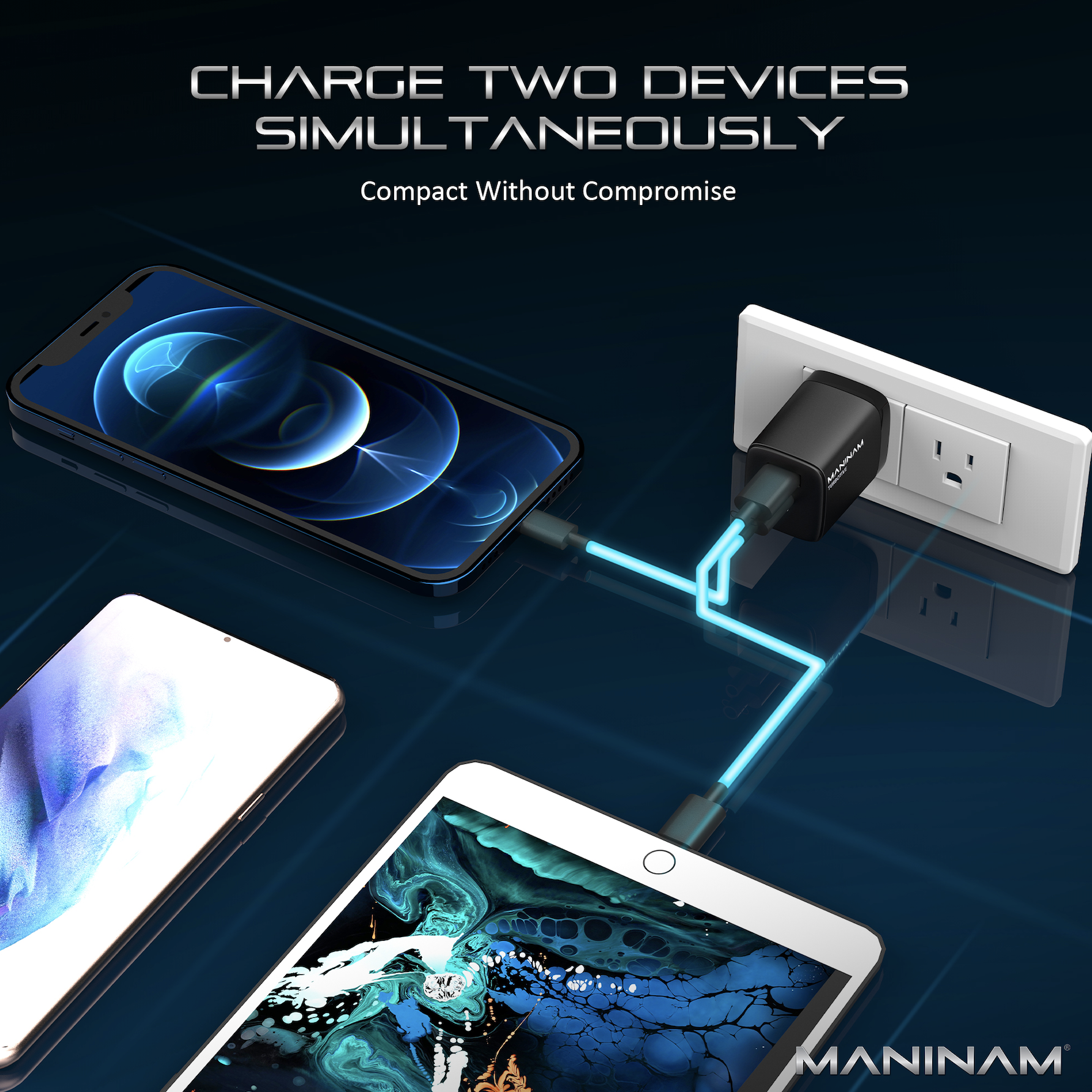 MANINAM iphone 12 wall charger fast charger